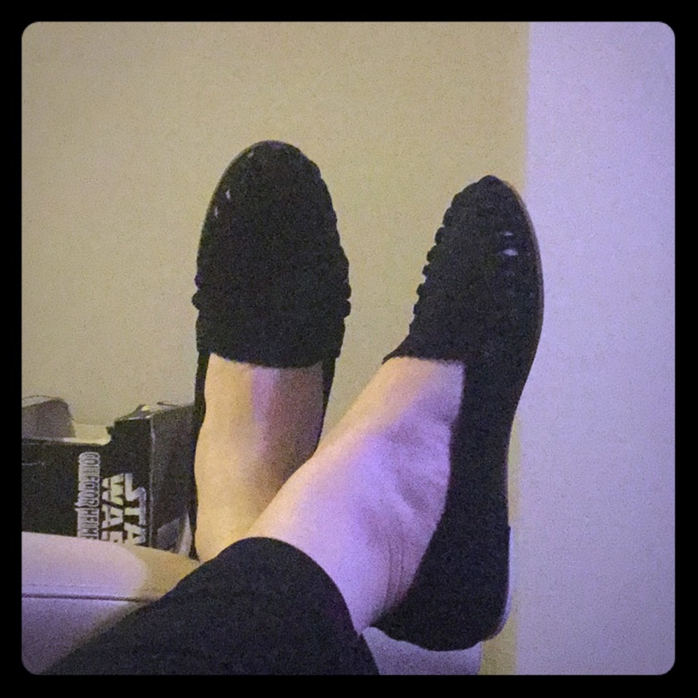 Preppy Chic Matt Bernson suede black mocassin loafer 7.5 barely worn